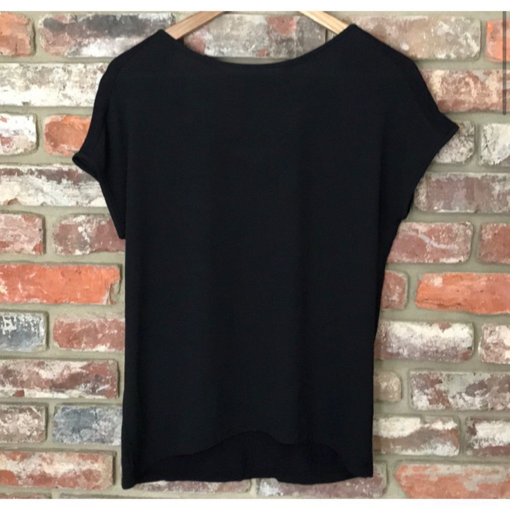 Loft Size XS P Black Short Sleeve Dressy Tee